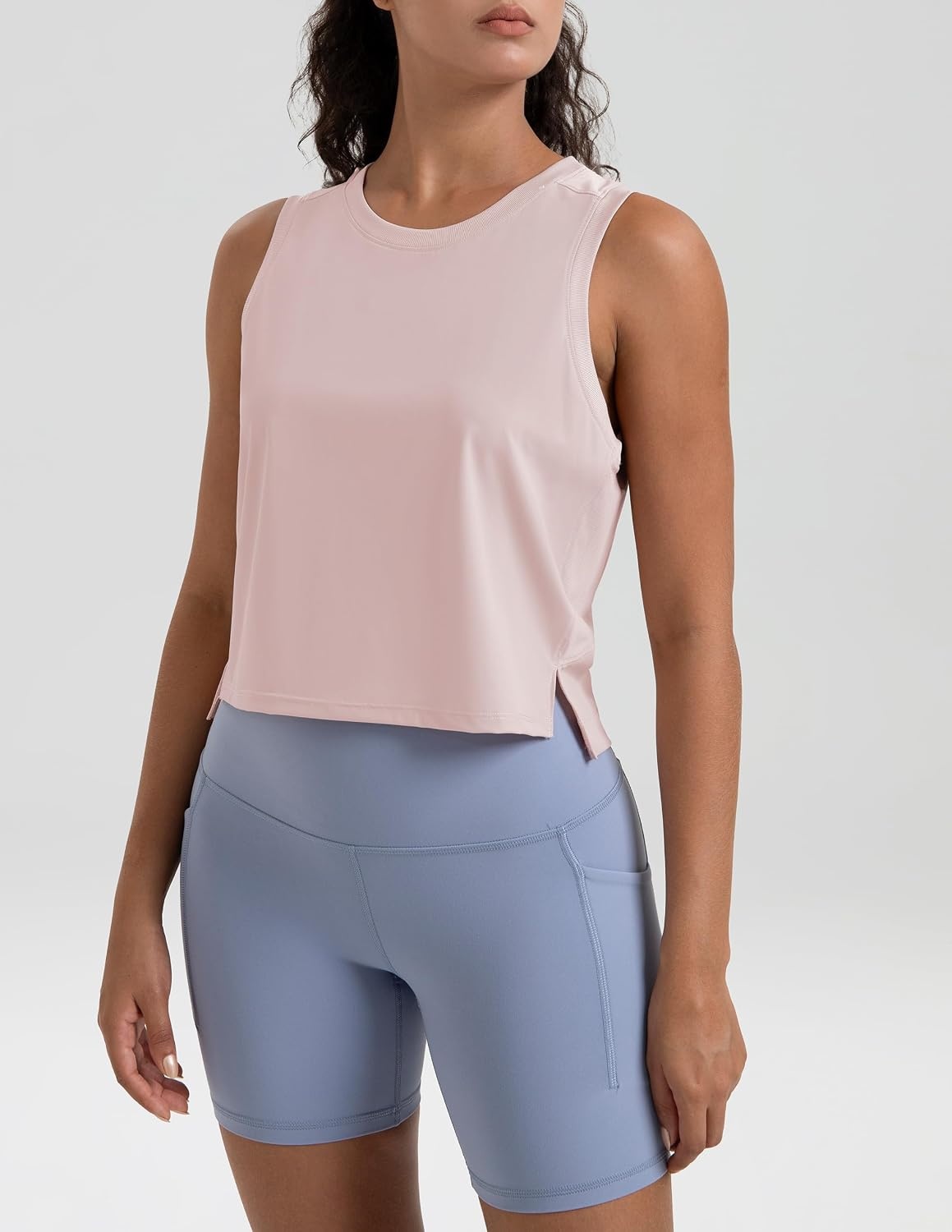 image:imageColorfulkoala Womens Breezy Mesh Back Muscle Tank Loose Fit Workout TopsIcy Pink