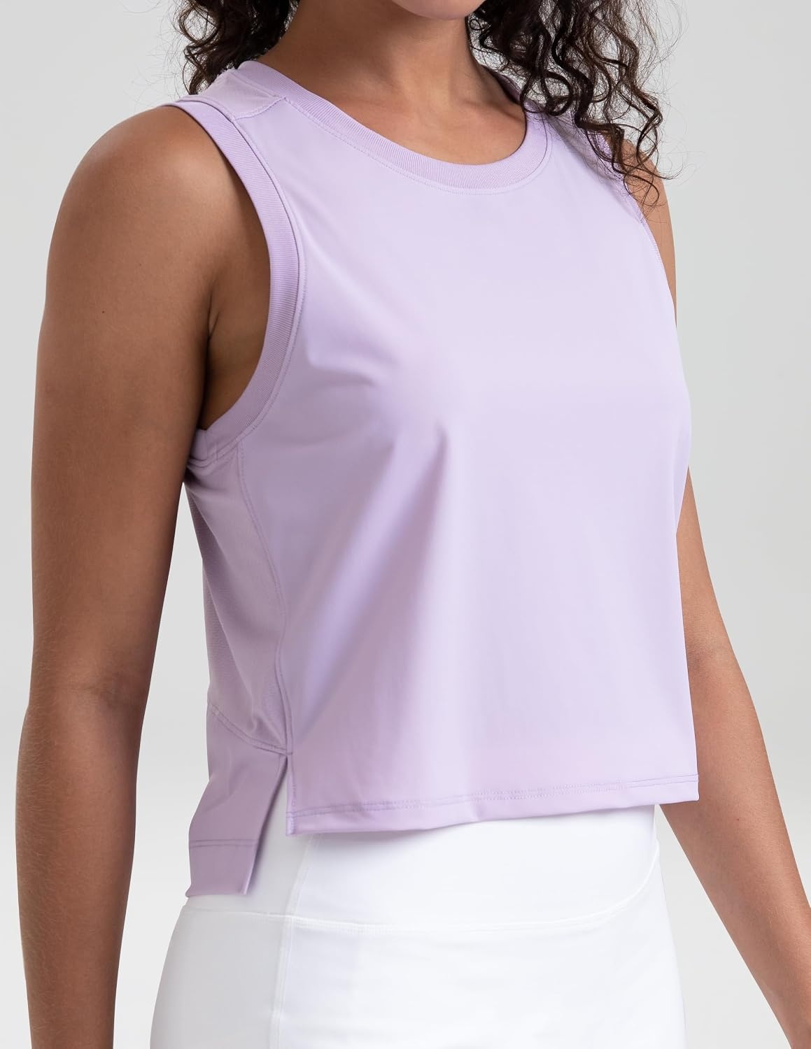image:imageColorfulkoala Womens Breezy Mesh Back Muscle Tank Loose Fit Workout TopsLilac