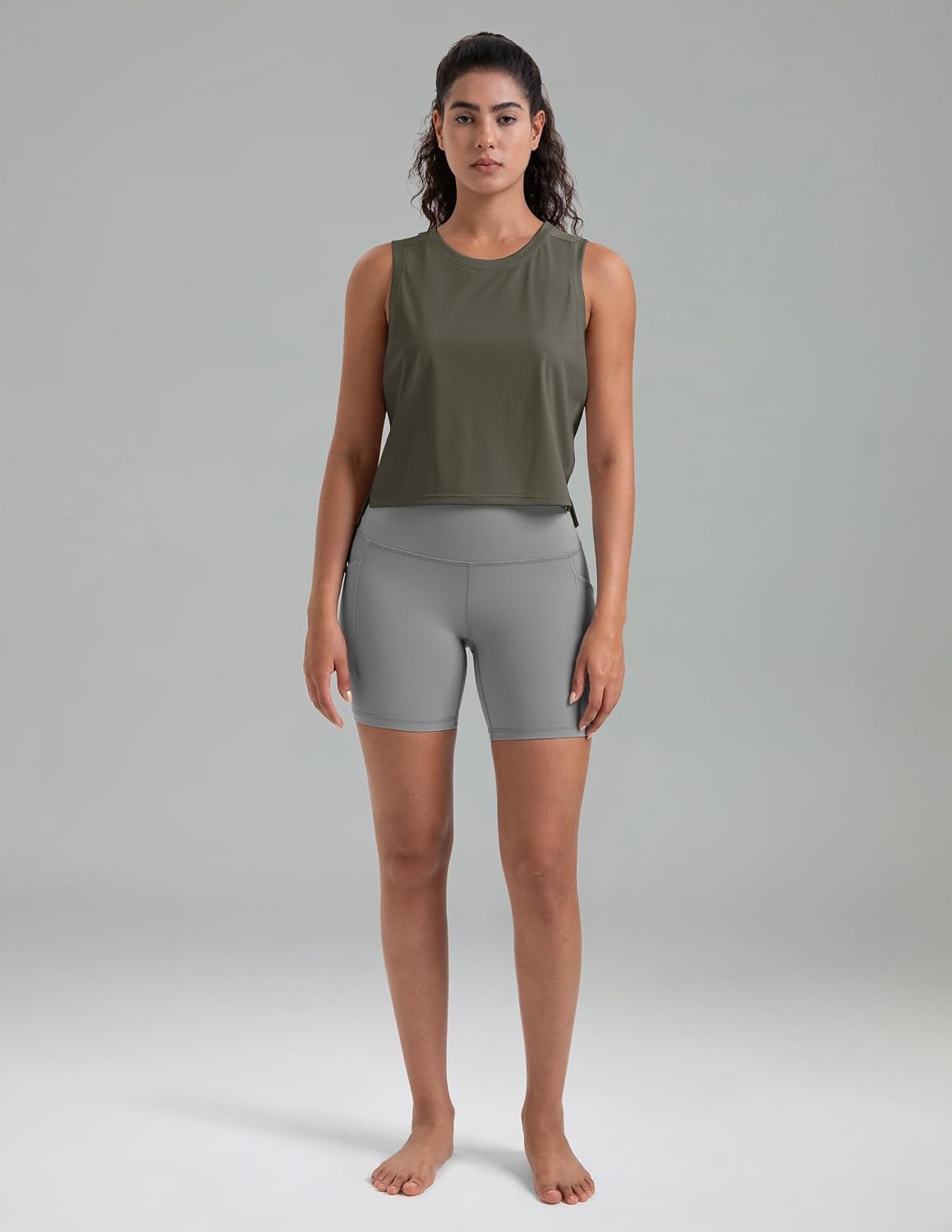 image:imageColorfulkoala Womens Breezy Mesh Back Muscle Tank Loose Fit Workout TopsMajor Brown