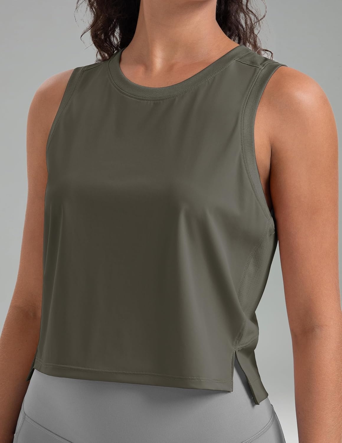 image:imageColorfulkoala Womens Breezy Mesh Back Muscle Tank Loose Fit Workout TopsMajor Brown