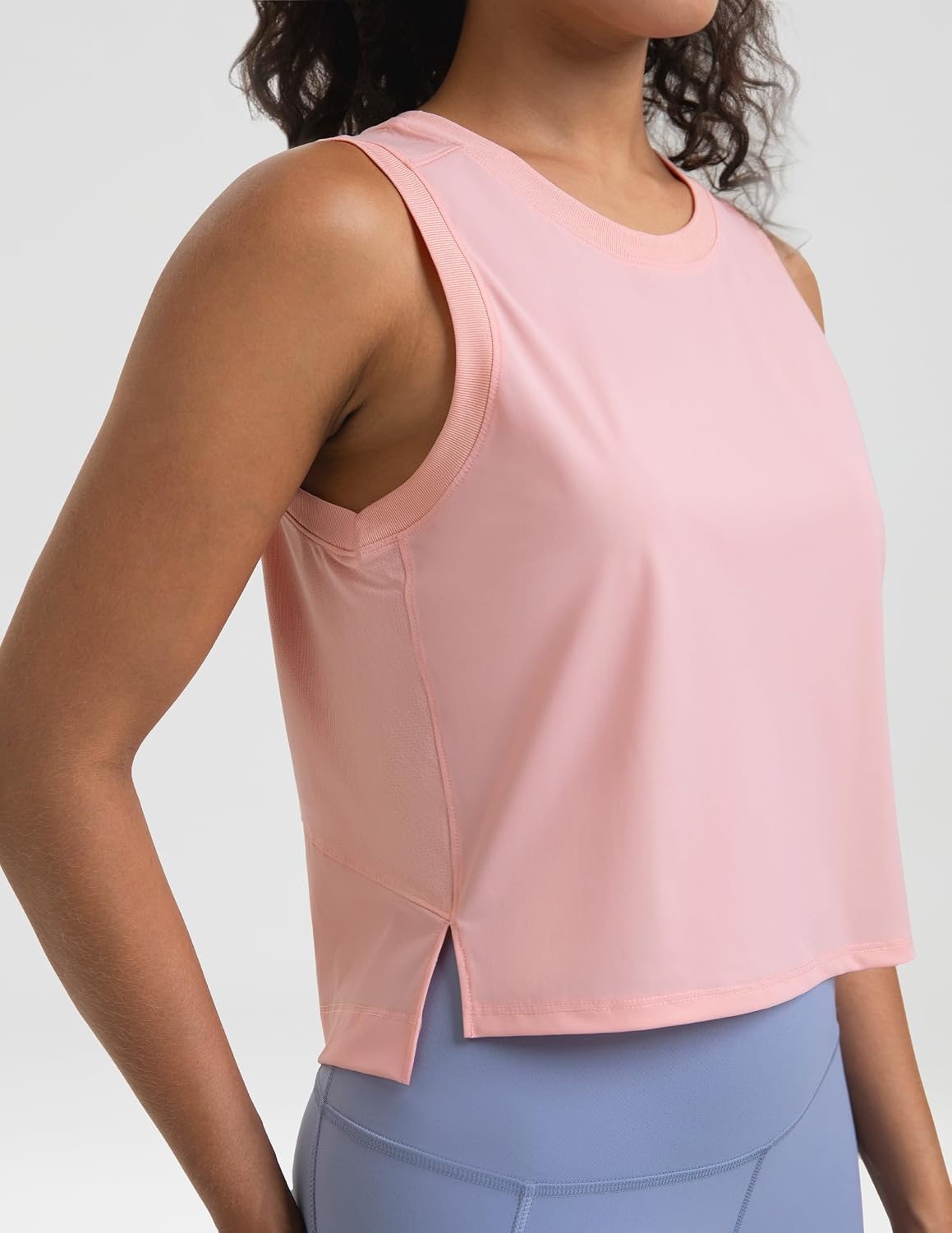 image:imageColorfulkoala Womens Breezy Mesh Back Muscle Tank Loose Fit Workout TopsMauve Pink