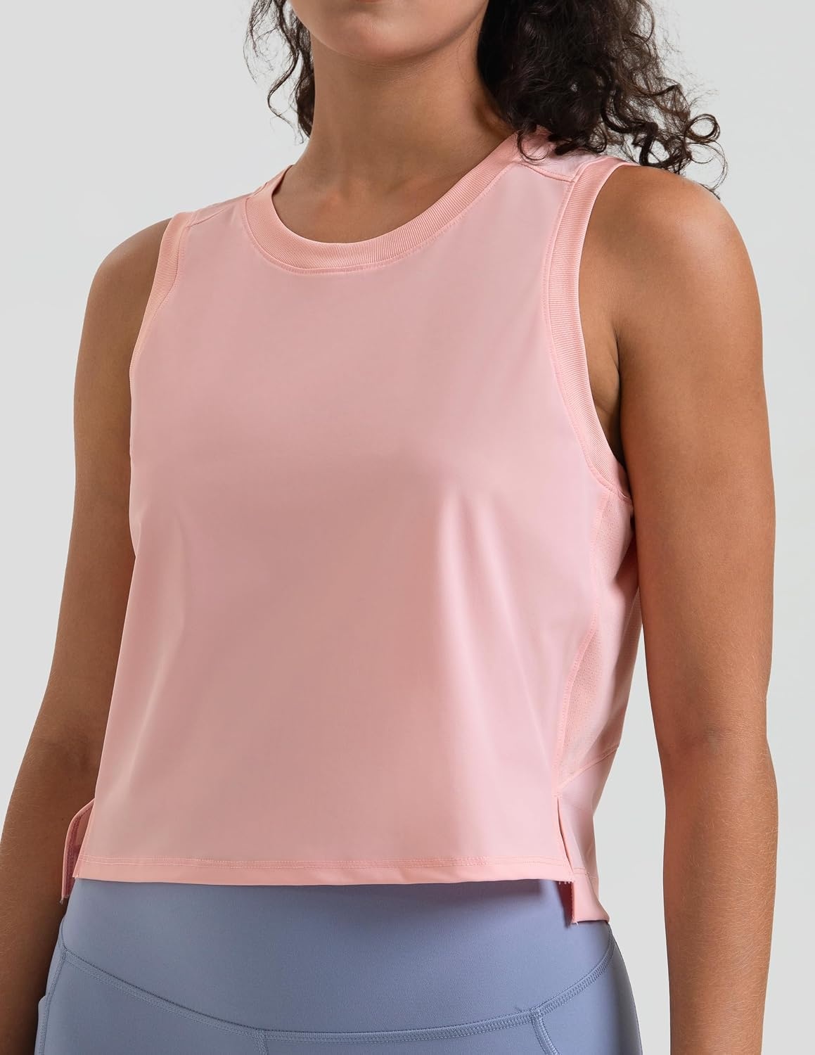 image:imageColorfulkoala Womens Breezy Mesh Back Muscle Tank Loose Fit Workout TopsMauve Pink
