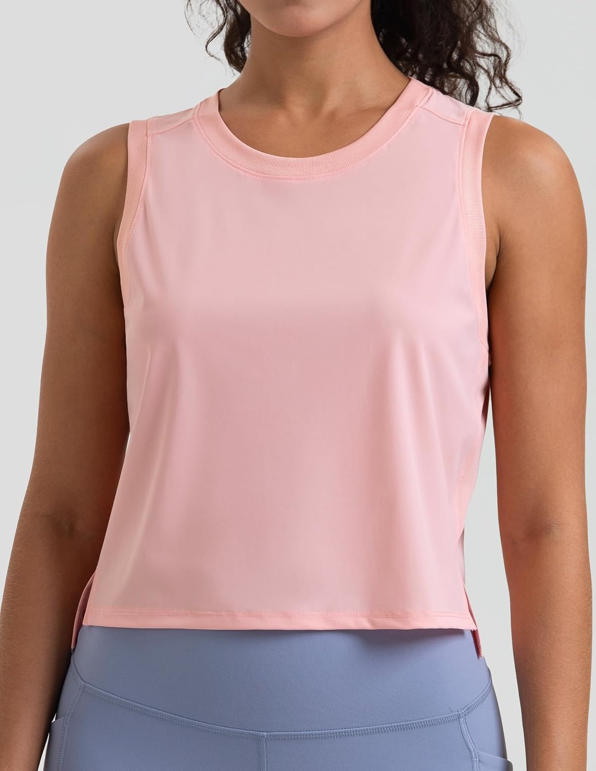 image:imageColorfulkoala Womens Breezy Mesh Back Muscle Tank Loose Fit Workout TopsMauve Pink