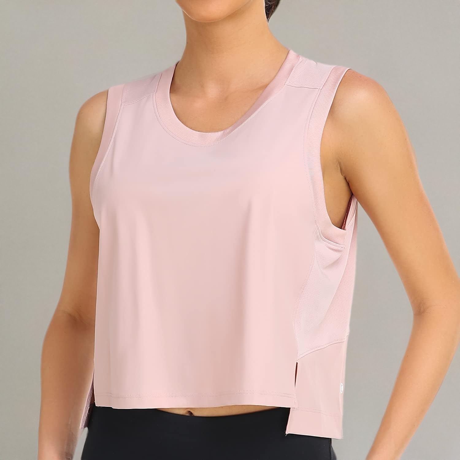 image:imageColorfulkoala Womens Breezy Mesh Back Muscle Tank Loose Fit Workout TopsMauve Pink