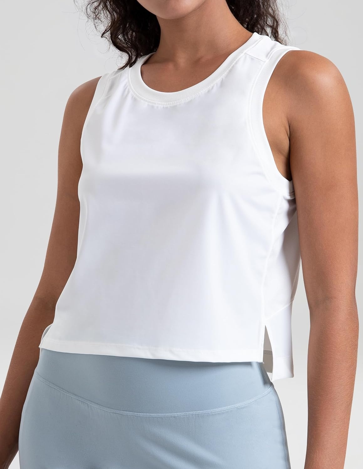image:imageColorfulkoala Womens Breezy Mesh Back Muscle Tank Loose Fit Workout TopsWhite