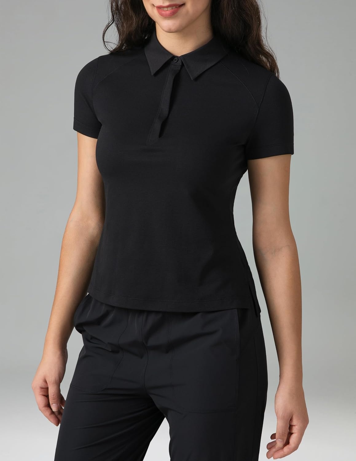 image:imageColorfulkoala Womens Golf Shirts Short Sleeves Tennis Polo with Collar Athletic Shirt Quick DryBlack