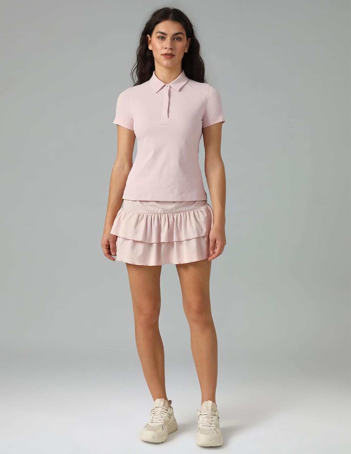 image:imageColorfulkoala Womens Golf Shirts Short Sleeves Tennis Polo with Collar Athletic Shirt Quick DryMarshmallow Pink
