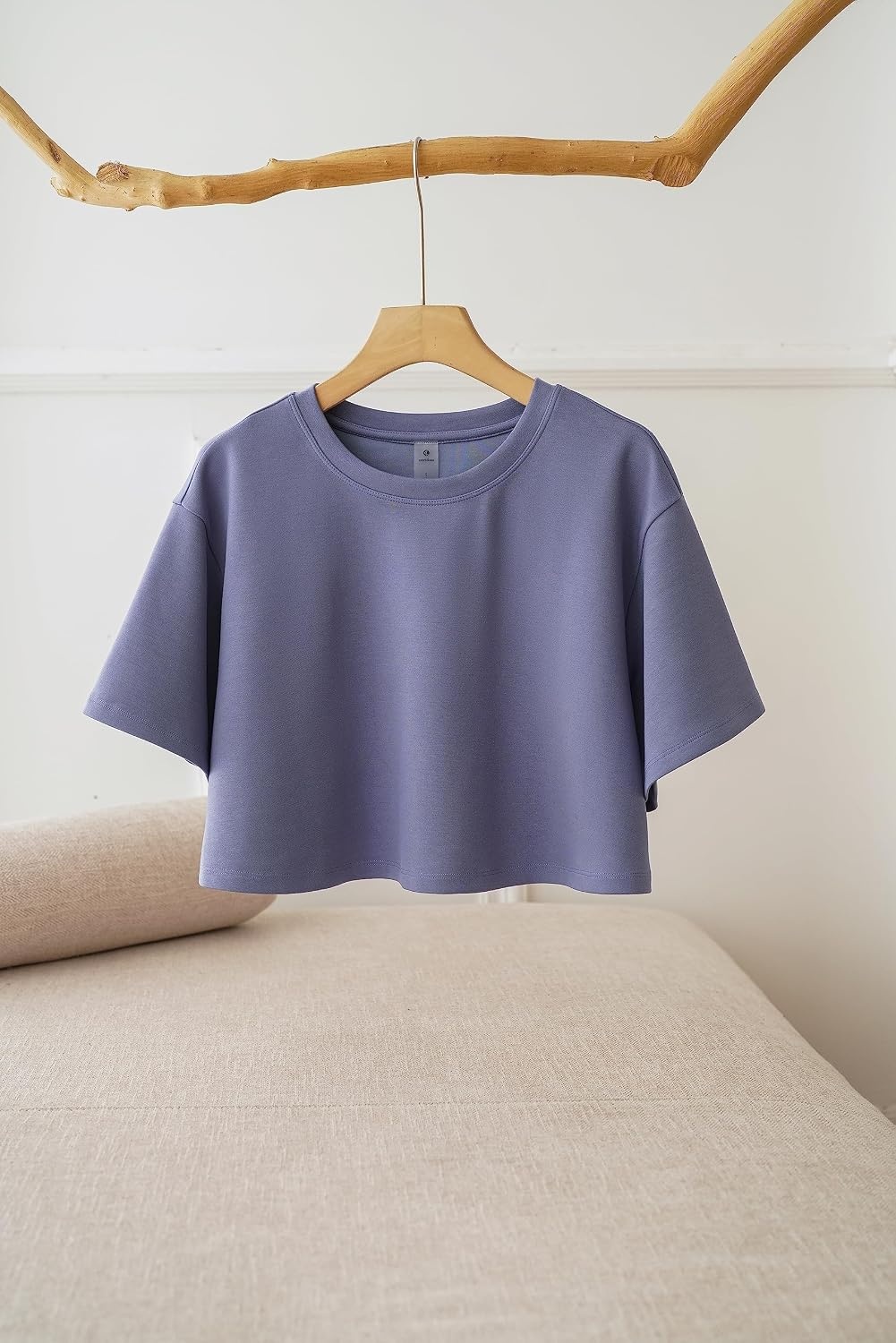 image:imageColorfulkoala Womens Oversized T Shirts Ultra Soft Modal Crop Top Athletic SweatshirtNiagara Blue