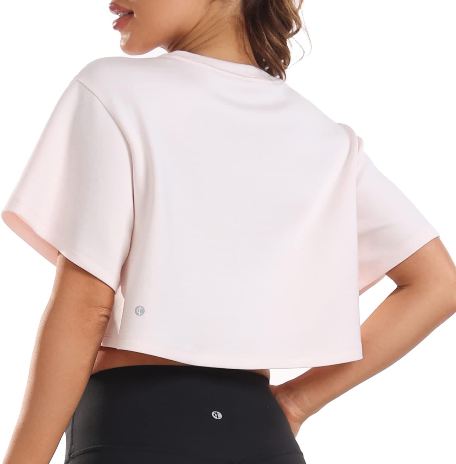 image:imageColorfulkoala Womens Oversized T Shirts Ultra Soft Modal Crop Top Athletic SweatshirtPink Sude