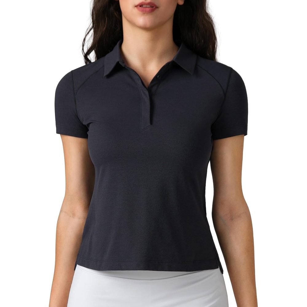 image:imageColorfulkoala Womens Golf Shirts Short Sleeves Tennis Polo with Collar Athletic Shirt Quick DryBlue Ink
