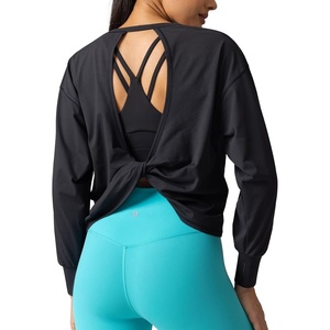 image:imageColorfulkoala Long Sleeve Shirts for Women Oversized Crew Neck Tops Casual Workout Fashion TShirtsBlack