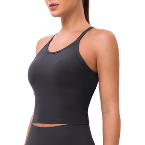 image:imageColorfulkoala Sculptiva Built in Bra Tank Tops for Women Racerback Padded Sleeveless Camisole Casual Workout Yoga TopsDark Carobon