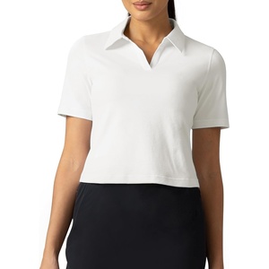 image:imageColorfulkoala Sorona Womens Short Sleeve Golf Polo Shirts Collared V Neck Quick Dry Tennis Workout Tops Moisture WickingWhite