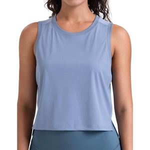 image:imageColorfulkoala Womens Breezy Mesh Back Muscle Tank Loose Fit Workout TopsChambray