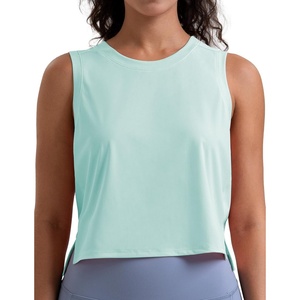 image:imageColorfulkoala Womens Breezy Mesh Back Muscle Tank Loose Fit Workout TopsIce Blue